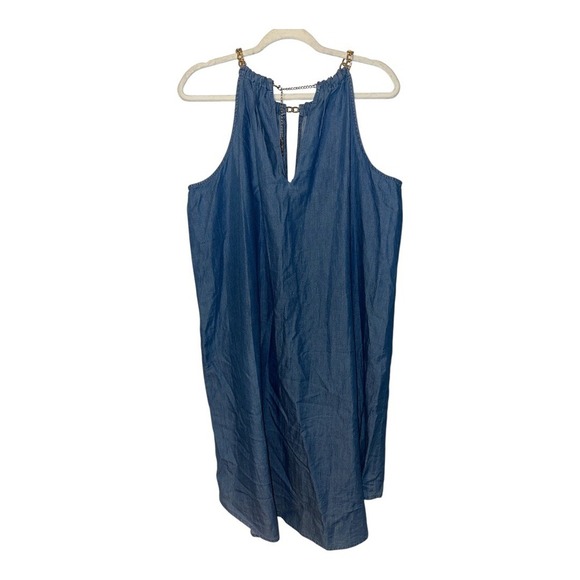 Michael Kors Womens Denim Blue Halter Hi-Lo Dress, Large - Picture 6 of 8
